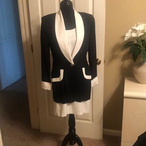 Black and white 2-piece dress with jacket